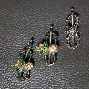 3 Lilla Rose XXS Hair Clips as shown